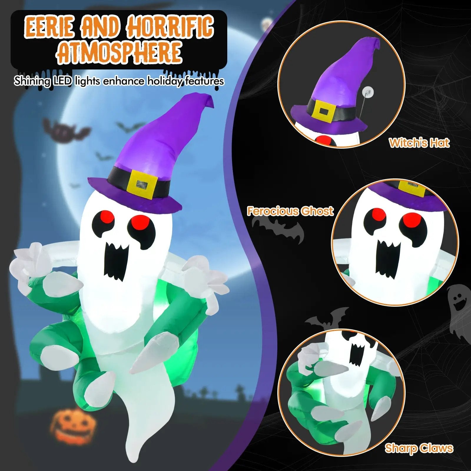 3.6 FT Halloween Inflatable Ghost Broke Out from Window by DirectDeals