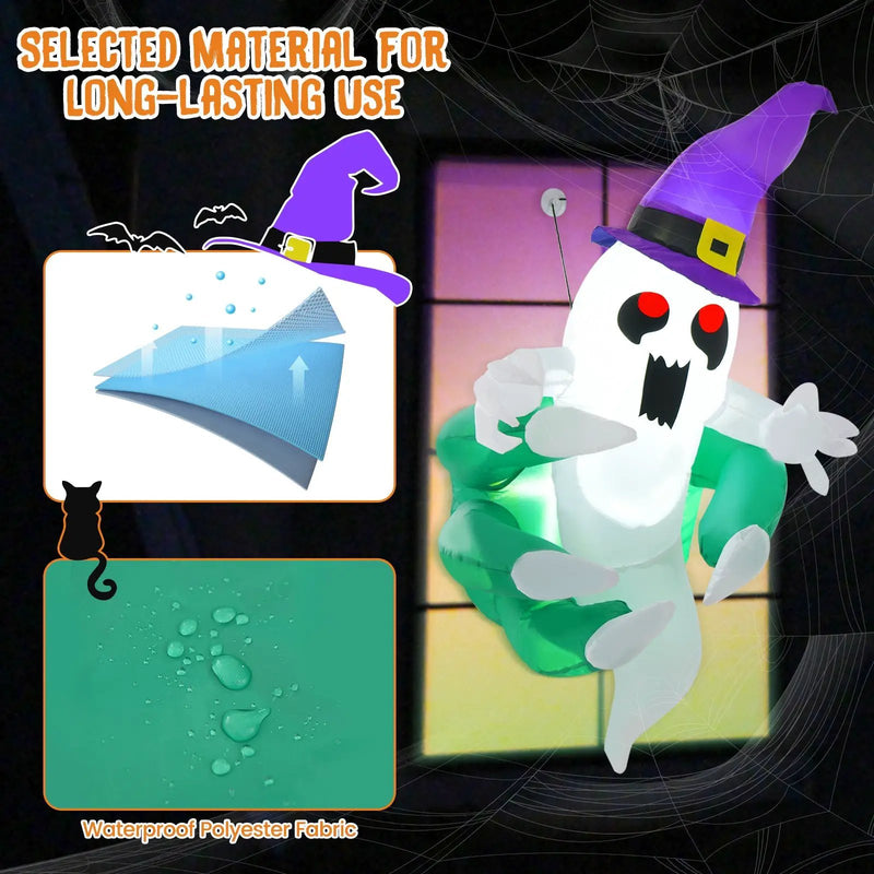 3.6 FT Halloween Inflatable Ghost Broke Out from Window by DirectDeals
