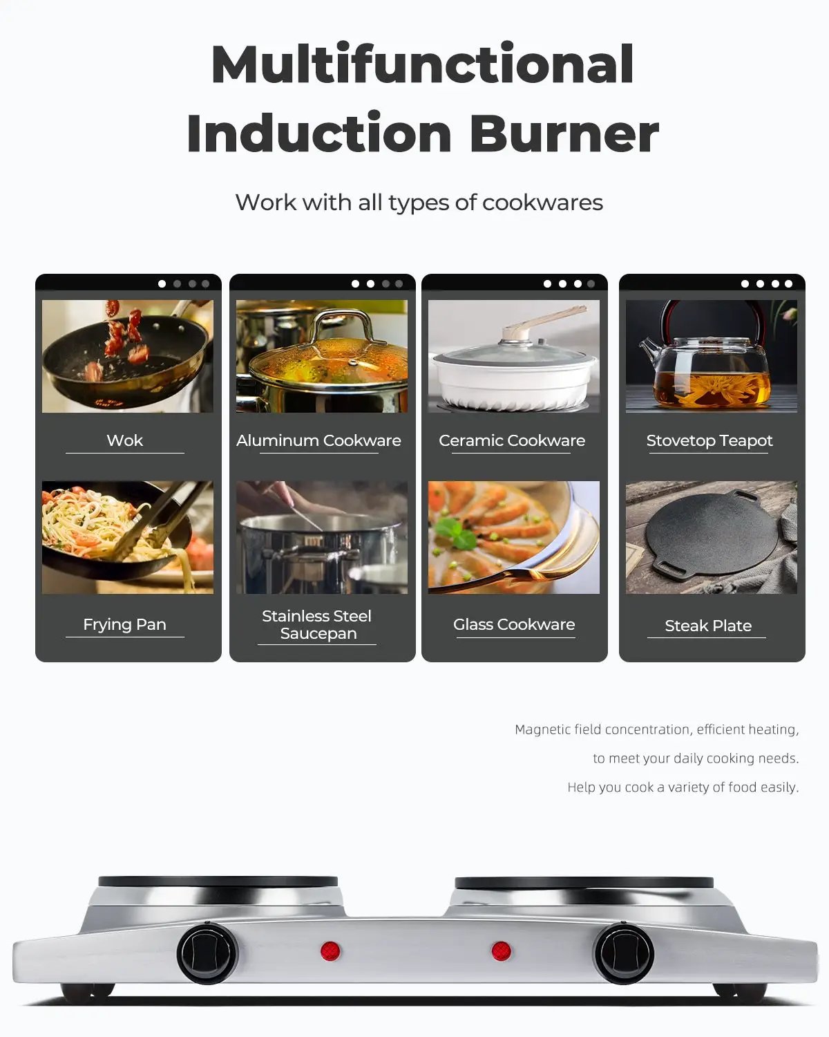 1800W Double Hot Plate Electric Countertop Burner by DirectDeals