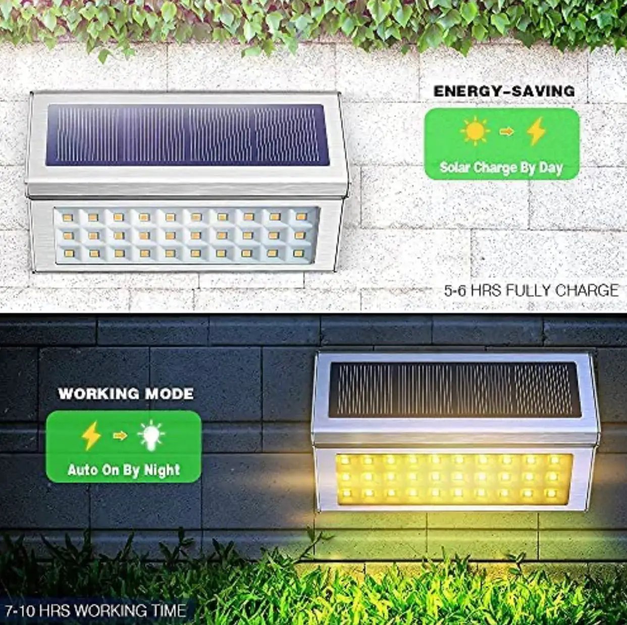 30 LED Solar Step Lights Outdoor【6 Pack】Stainless Steel Bright Solar Deck And Stairs Lights by Outdoor Solar Outlet