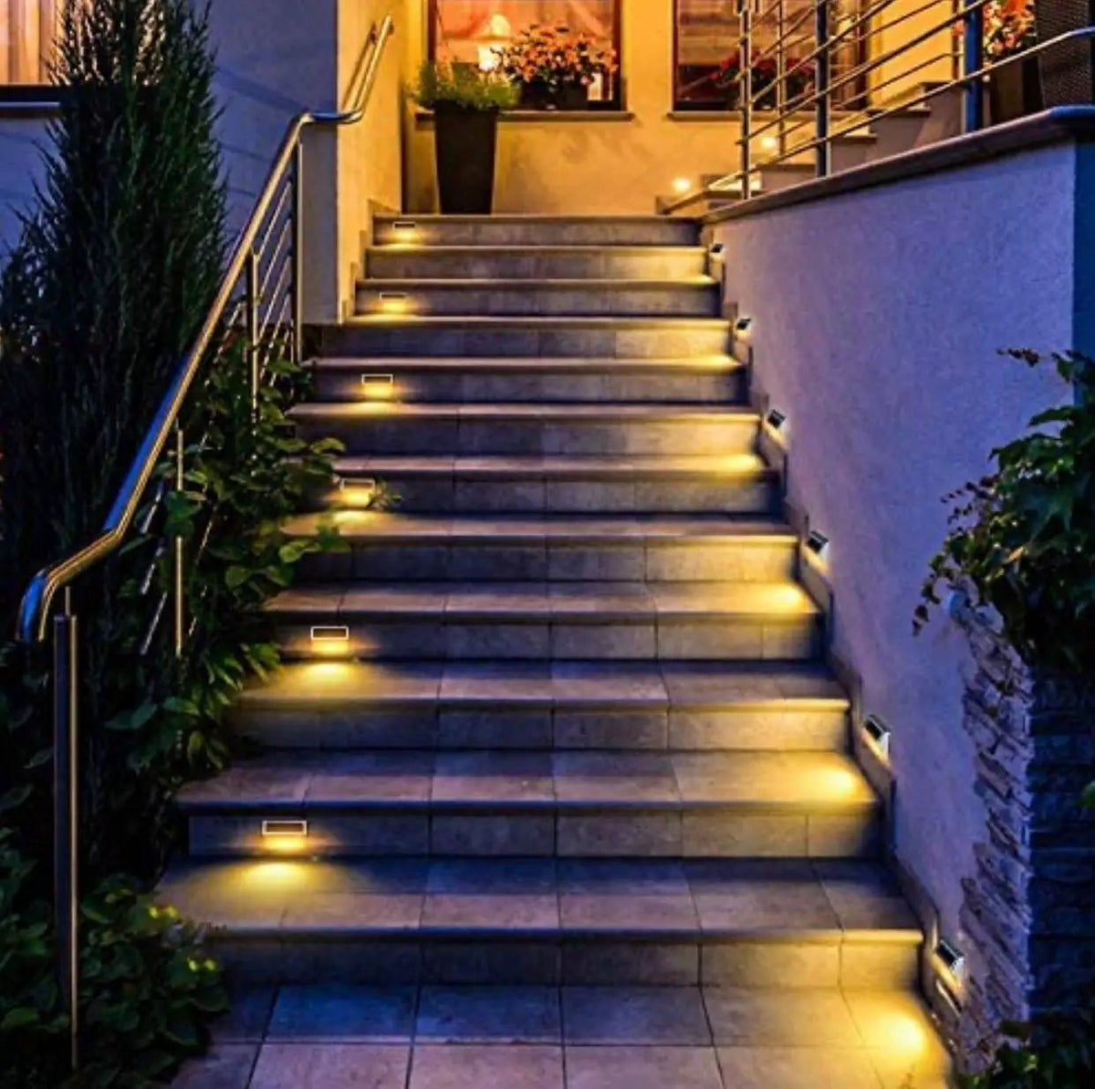 30 LED Solar Step Lights Outdoor【6 Pack】Stainless Steel Bright Solar Deck And Stairs Lights by Outdoor Solar Outlet