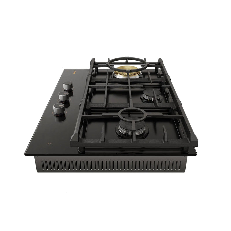 30" Tempered Glass Tri-Ring Gas Cooktop Series | GLG30301 by FOTILE