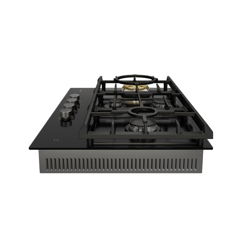 30" Tempered Glass Tri-Ring Gas Cooktop Series | GLG30401, photo 4 of 6
