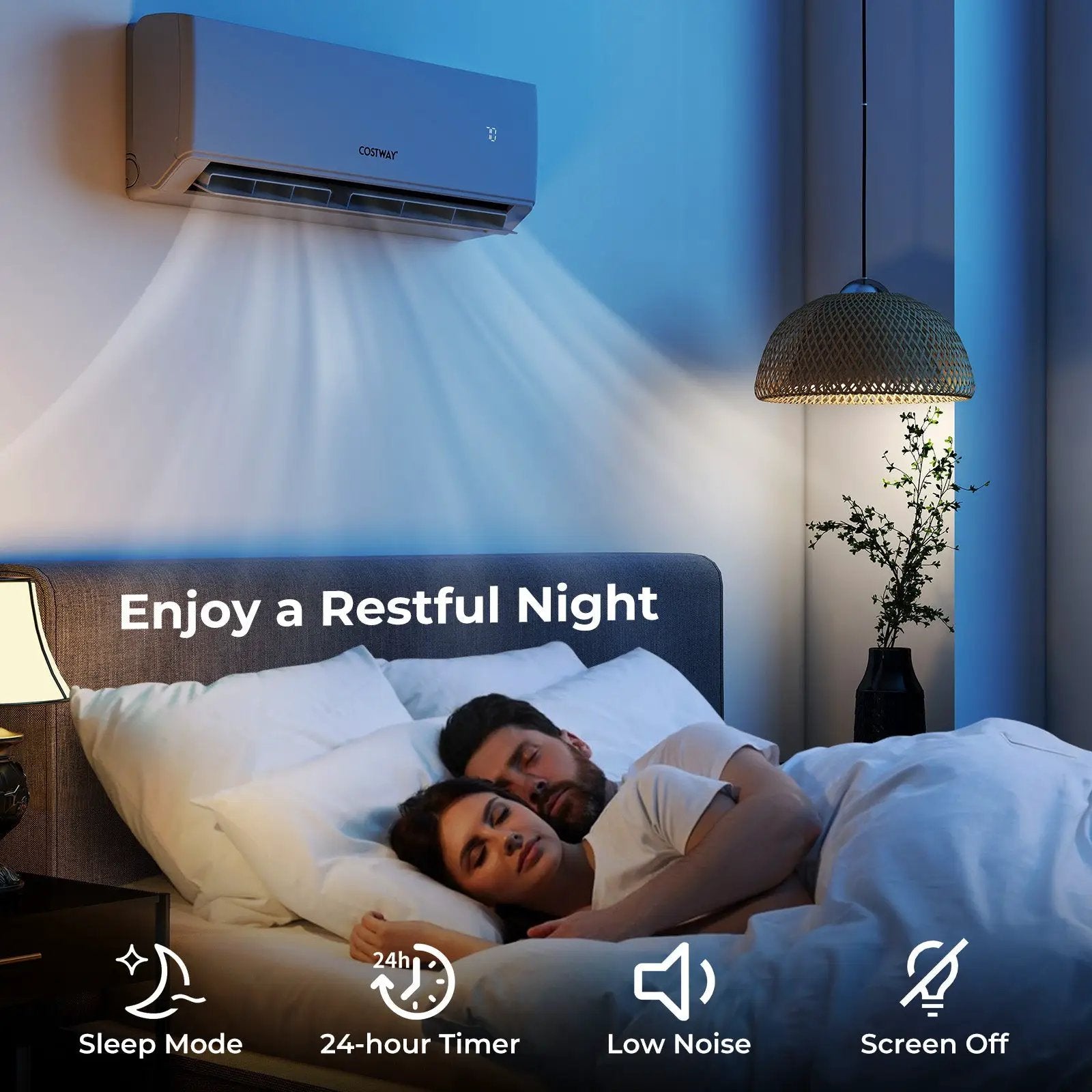 30000 BTU 2 Zone 23 SEER2 Mini Split Air Conditioner Wifi Enabled with Heat Pump by DirectDeals