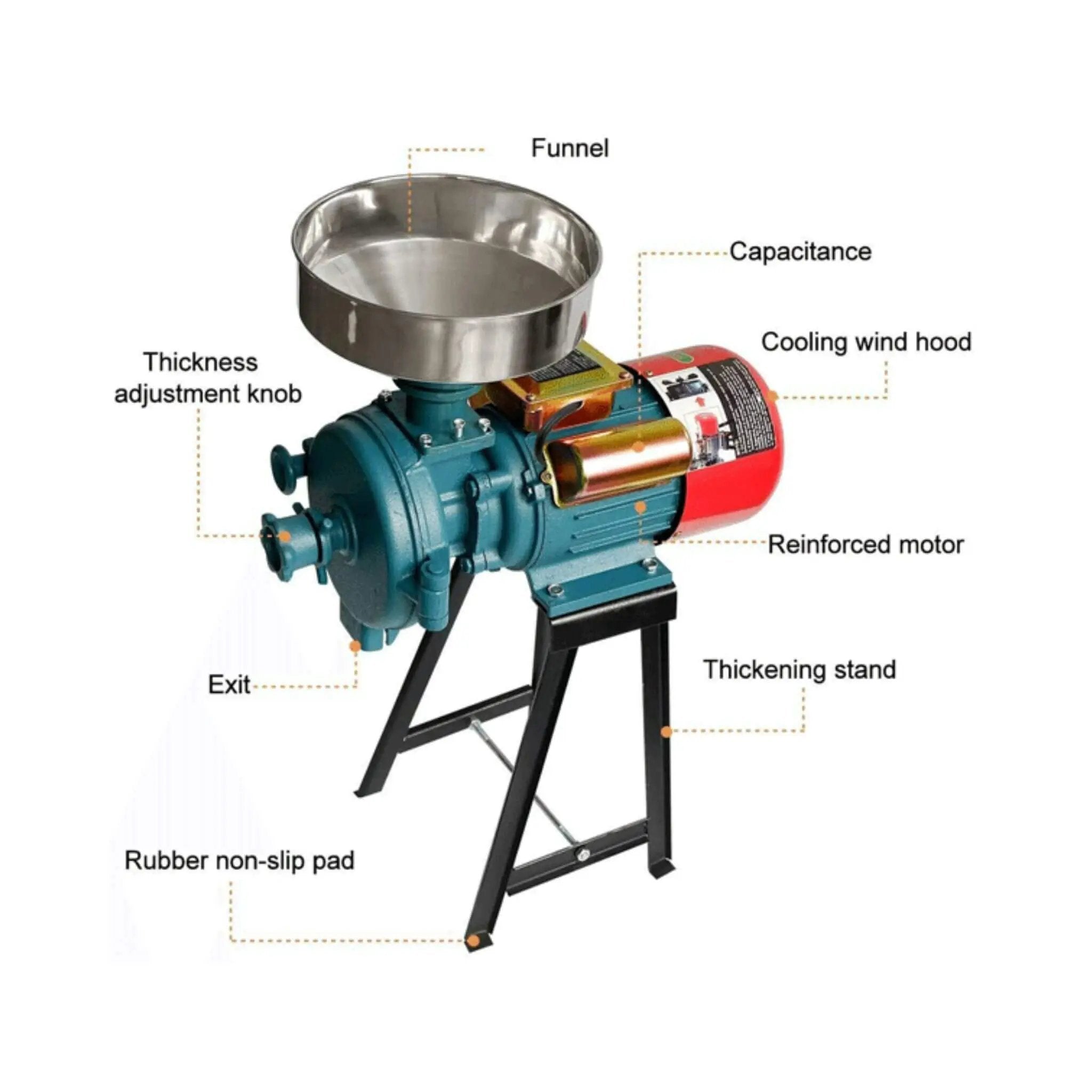 3000W Commercial Electric Dry Corn Wheat Grain Mill Grinder (SAK91135) by SAKSBY WHOLESALE