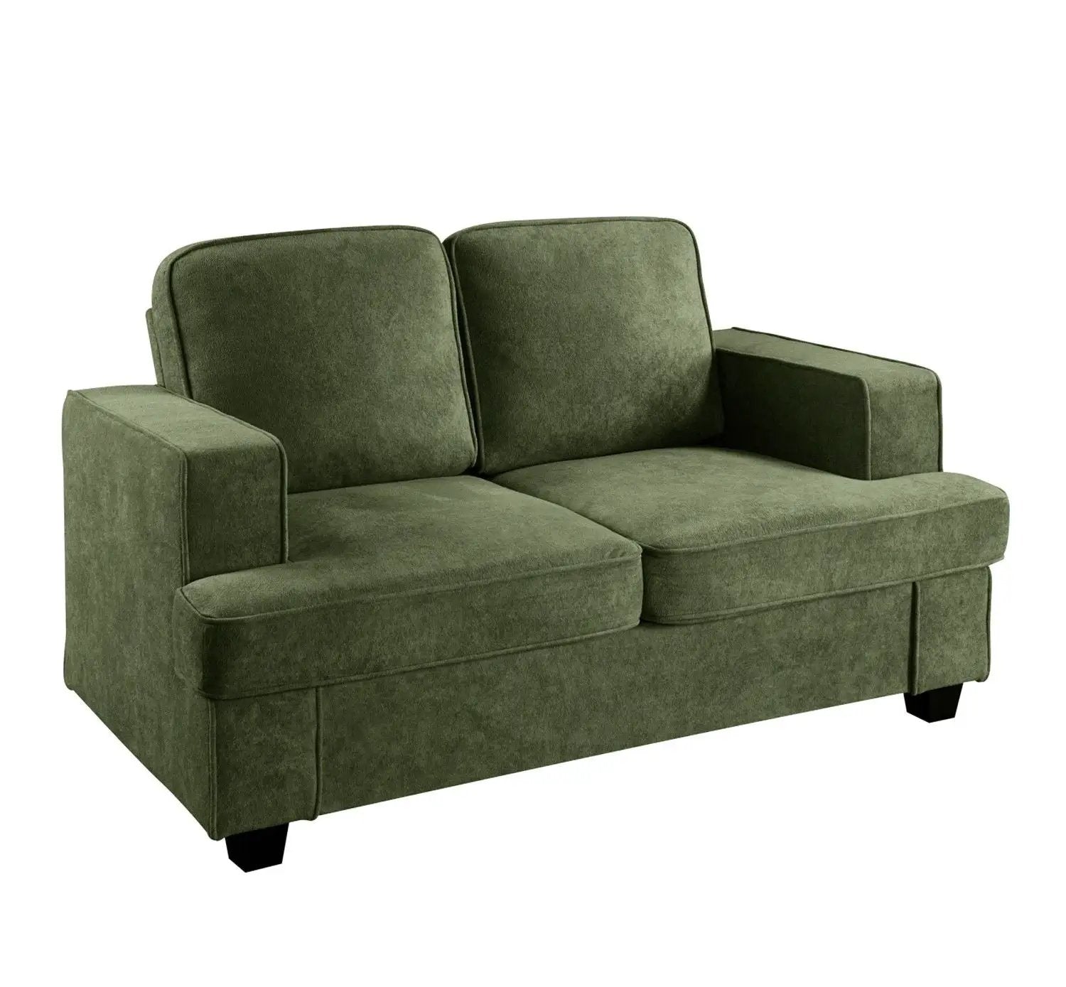 Modern Loveseat, Comfortable 2 Seater Couch With Deep Seating, Loose Back Cushions, Wide Arms by HouseOfZazla