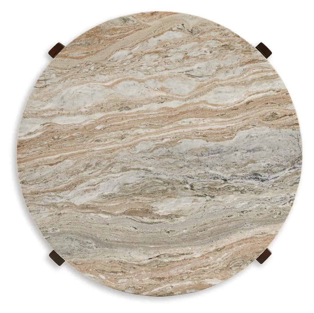 Tanidore - Round Cocktail Table - Warm Brown by Unique Piece Furniture