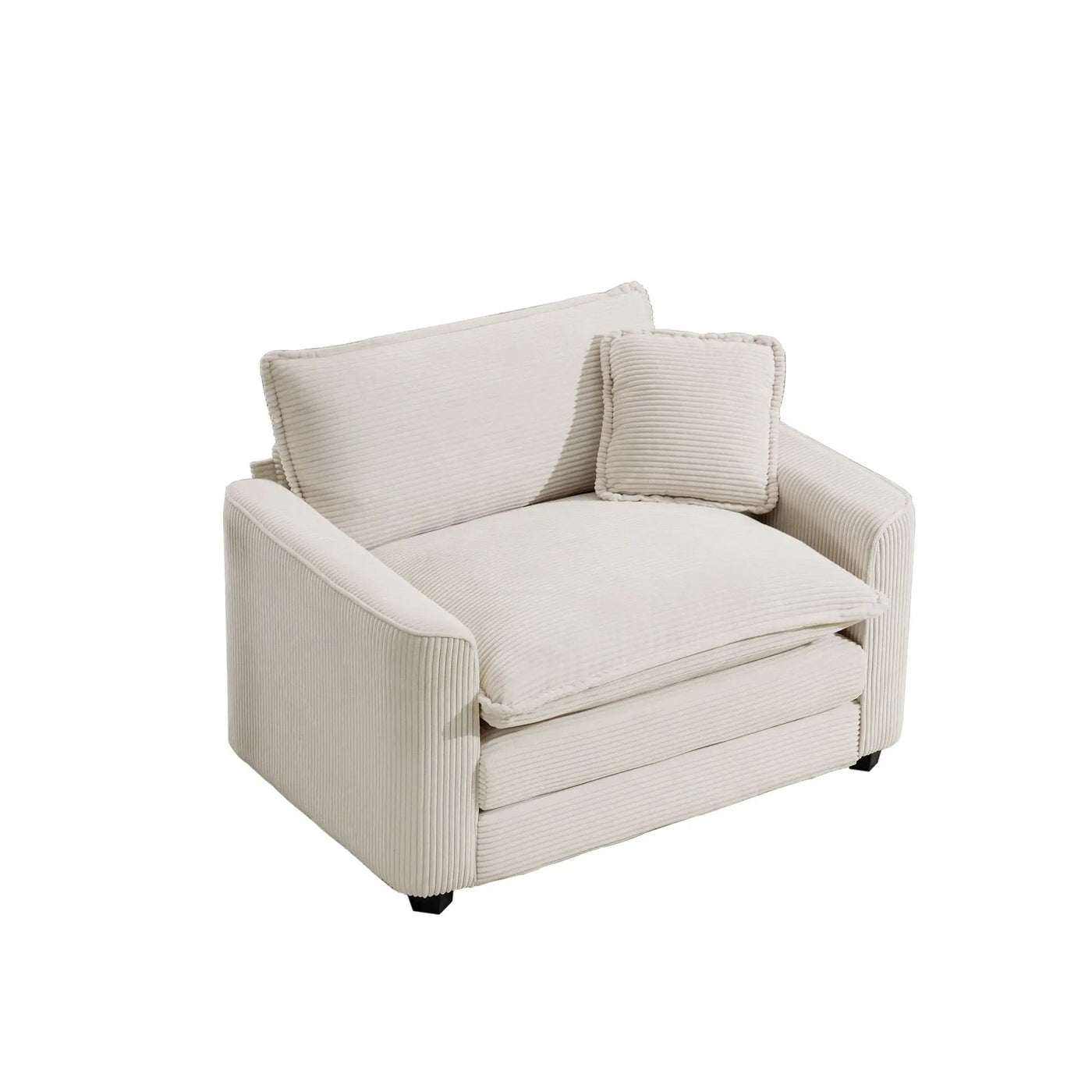 Modern Classic Fabric Single Chair Deep Seat Sofa With Pillow by HouseOfZazla