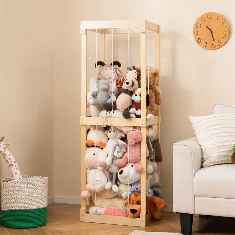 300L Large Stuffed Animal Storage with Open Top and Elastic Cords by DirectDeals