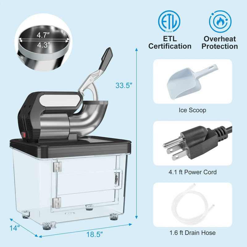 300W Commercial Ice Crusher with Dual Blades and Safety Switch by DirectDeals