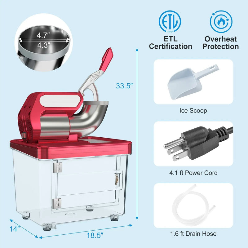 300W Commercial Ice Crusher with Dual Blades and Safety Switch by DirectDeals