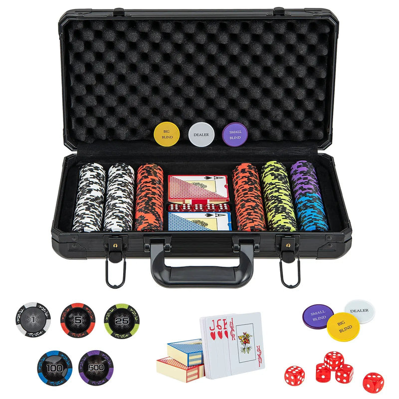 14 Gram Texas Holdem Poker Chip Set 300 Pieces Claytec Chips by DirectDeals