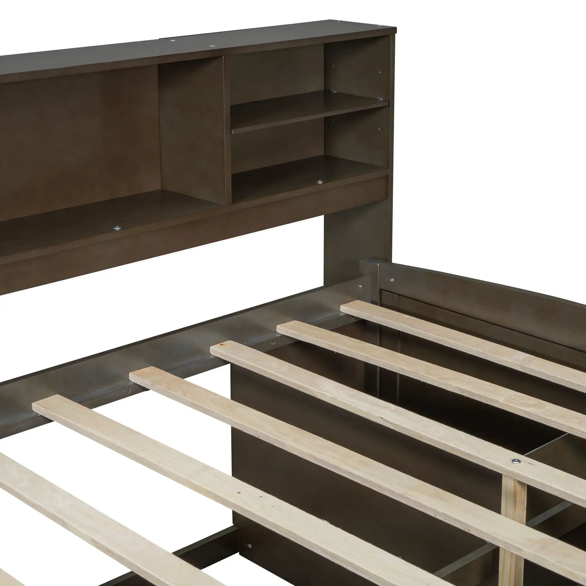 Daybed With 2 Bedside Cabinets, Upper Shelves And 4 Drawers by HouseOfZazla