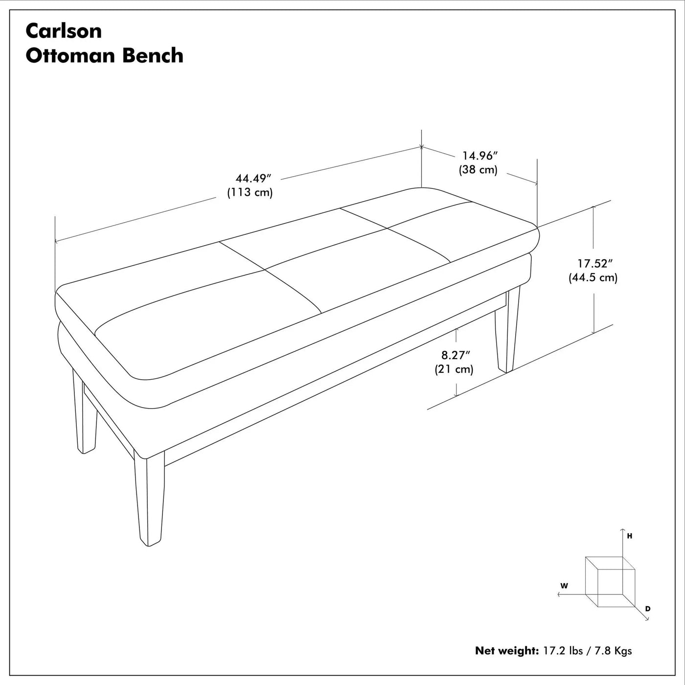 Carlson - Ottoman Bench, Mid Century Design by HouseOfZazla