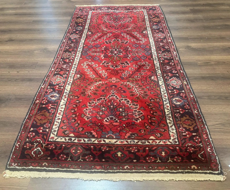 Red Persian Rug 2.6 x 6.8, Floral, Antique Per'sian Carpet, Persian Malayer Rug, Hamadan Rug by Jewel Rugs