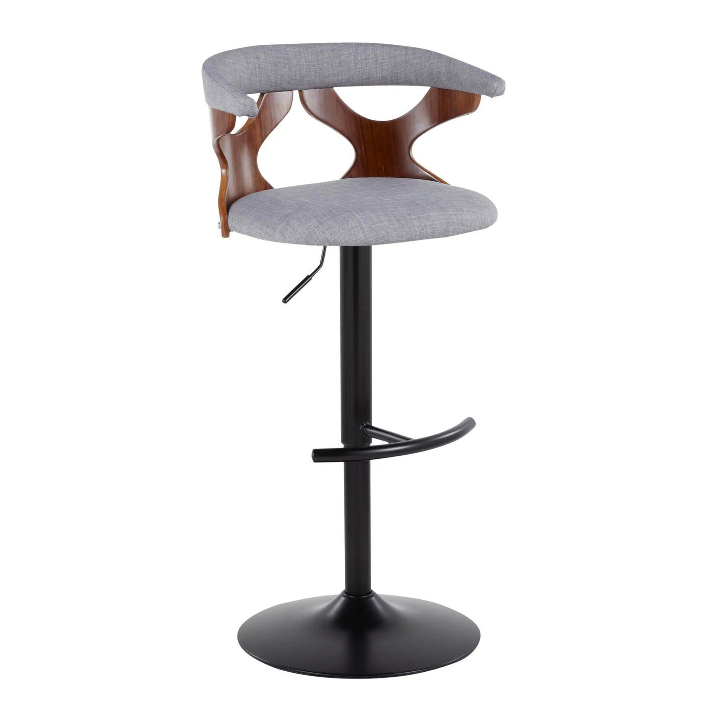 Gardenia - Contemporary Adjustable Barstool, Swivel With Rounded T Footrest (Set of 2) by HouseOfZazla