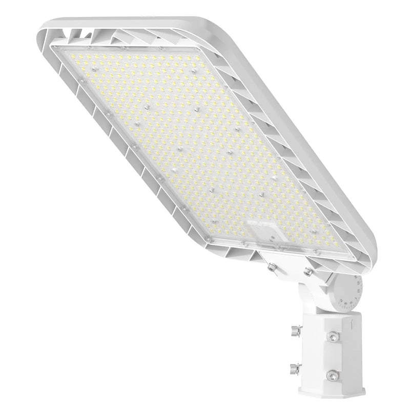 300W Hard Wire LED Street/Parking Lot Light, 45000LM Commercial Lighting with Slip Fitter Mount,IP65 5000K Dusk to Dawn Sensor by Outdoor Solar Outlet
