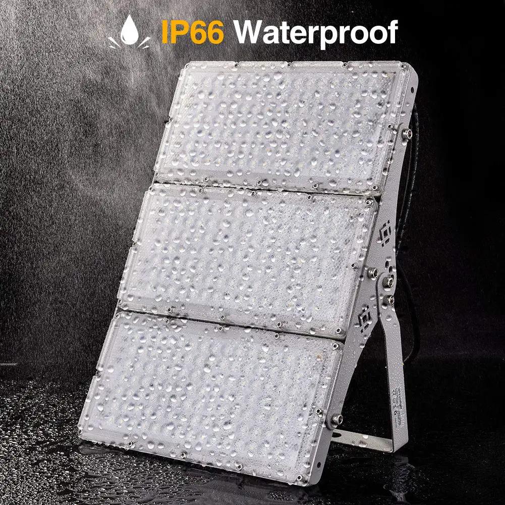 300W LED Flood Light, Hard Wired 24000LM Stadium Lights, 6000K Daylight White, 1500W Halogen Equivalent, IP66 Waterproof by Outdoor Solar Outlet