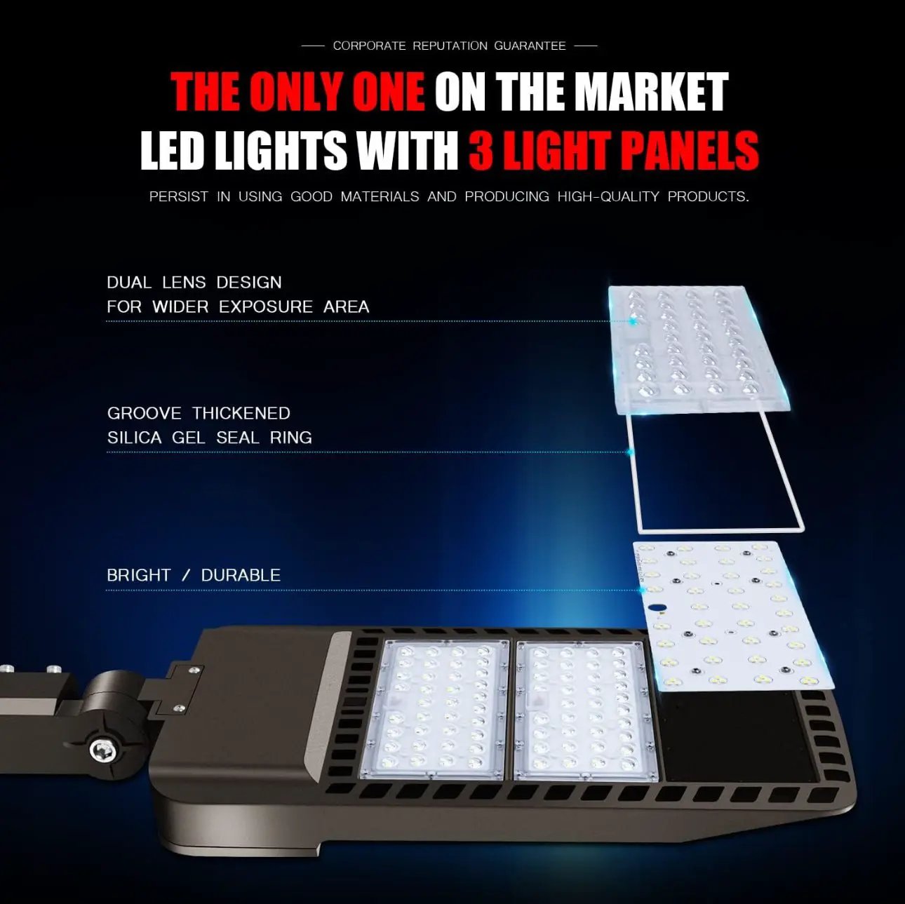 300W LED Parking Lot Light Hard Wire Slip Fitter Mount Dusk to Dawn LED Outdoor Lighting Exterior Flood Light Commercial IP65 Waterproof by Outdoor Solar Outlet