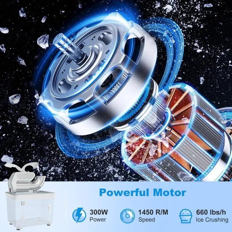 300W Commercial Ice Crusher with Dual Blades and Safety Switch by DirectDeals