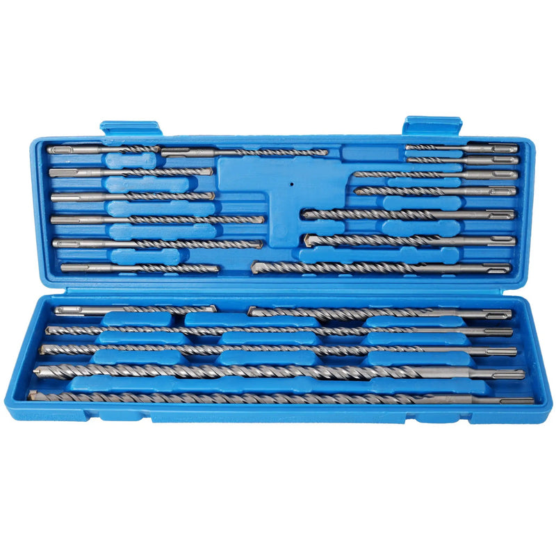 20pcs Impact Hammer Drill Bit Set, SDS Plus, Carbide Tipped with Storage Case by HouseOfZazla