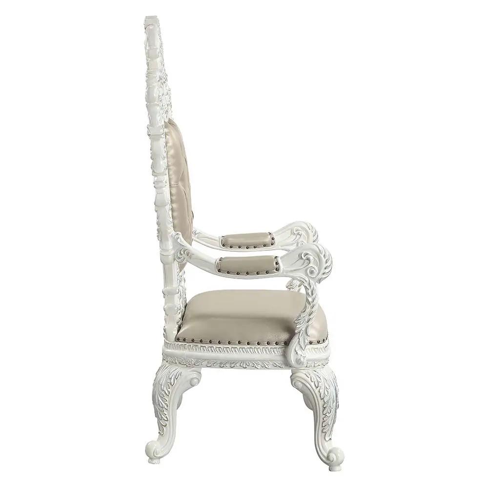 Vanaheim - Arm Chair (Set of 2) - Beige Synthetic Leather & Antique White by Unique Piece Furniture