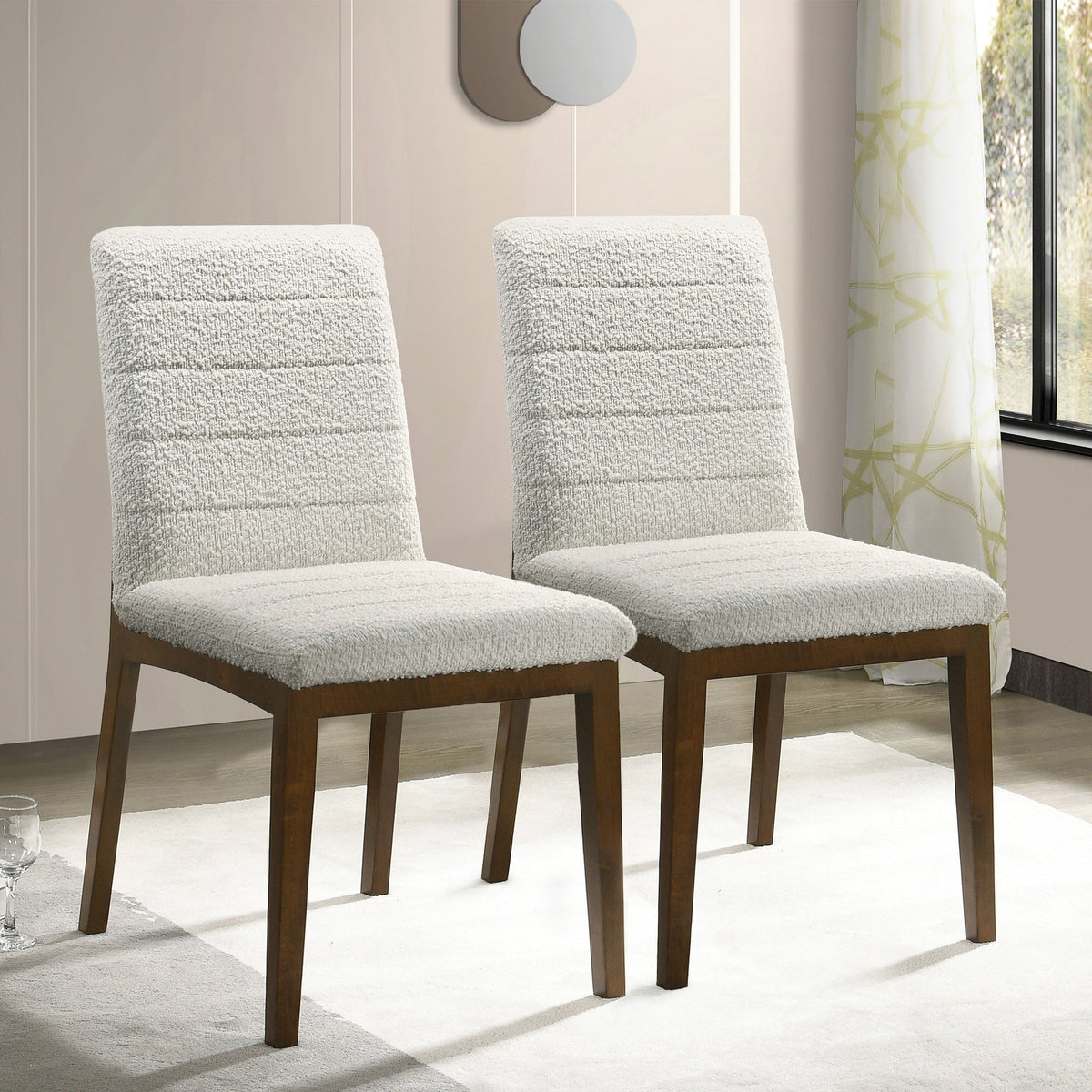 Modern Dining Chair Set with Solid Wood Base (Set of 2) - Orange or White, photo 10 of 27