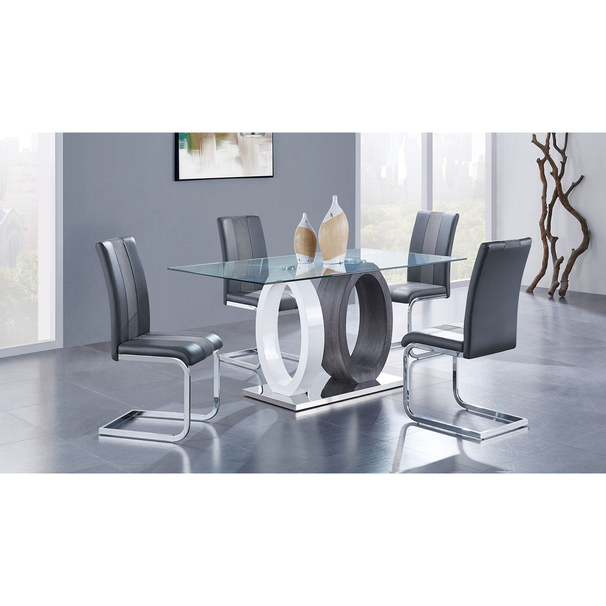 Dining Chair Set with Upholstered Seat and Metal Legs - White, Black, or Dark Gray, photo 13 of 30