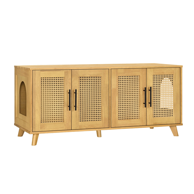 Myra Indoor Premium Rubber Wood Cat Cabinet with Plush Cushion by HouseOfZazla