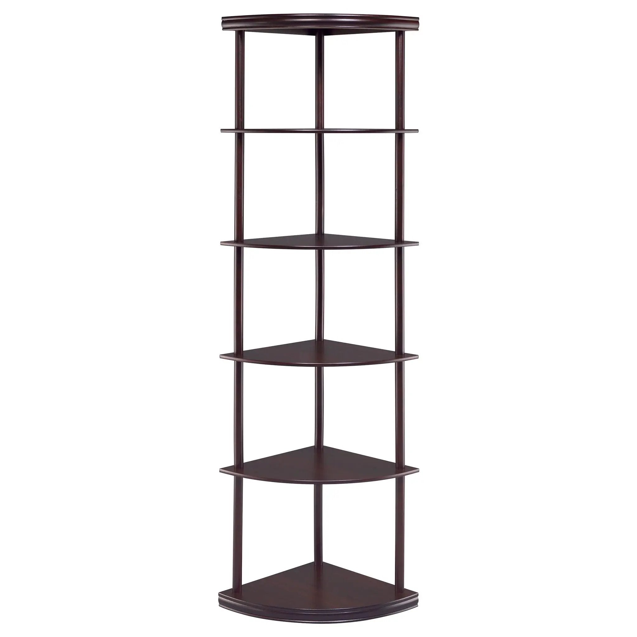 Bonwick 72-inch 5-shelf Corner Bookshelf Cappuccino by Unique Piece Furniture