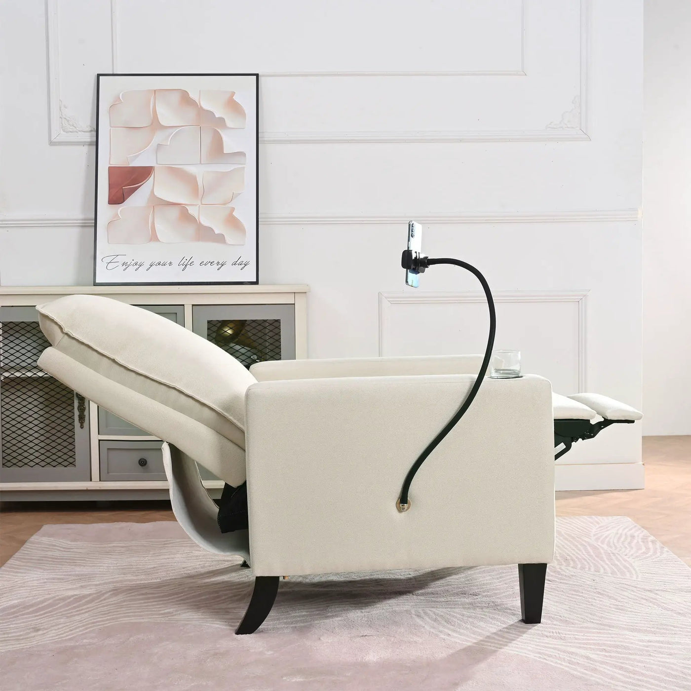 Recliner Chairs For Adults, Adjustable Recliner Sofa With Mobile Phone Holder & Cup Holder, Modern Reclining Chairs Fabric Push Back Recliner Chairs For Living Room, Bedroom by HouseOfZazla