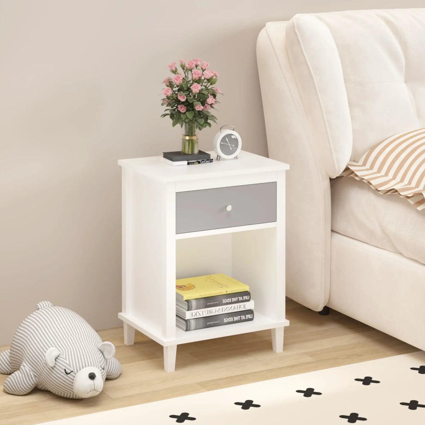 Nightstand With 1 Drawer 1 Shelf by HouseOfZazla