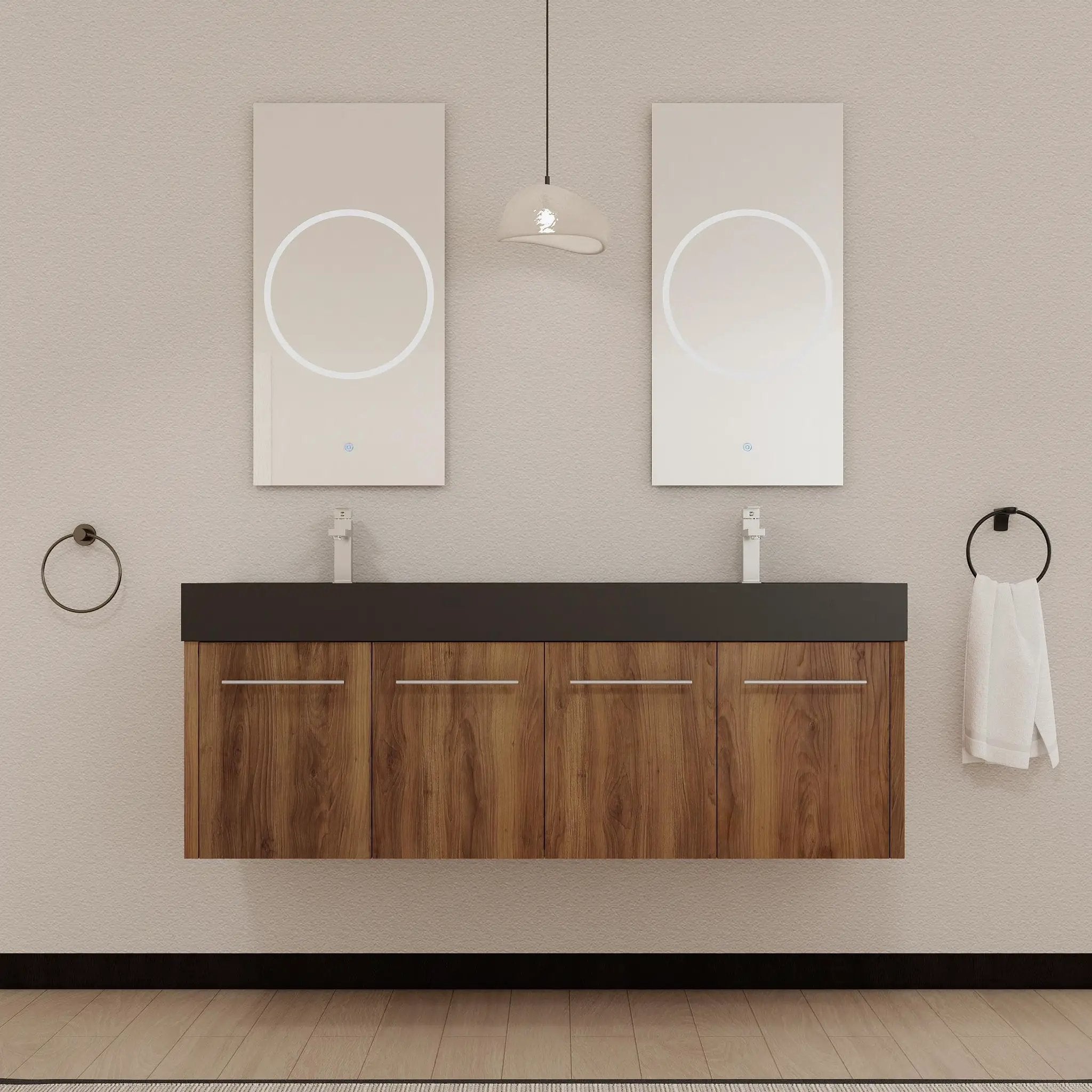 60 Inch Wall-Mounted Bathroom Vanity with Sink by HouseOfZazla