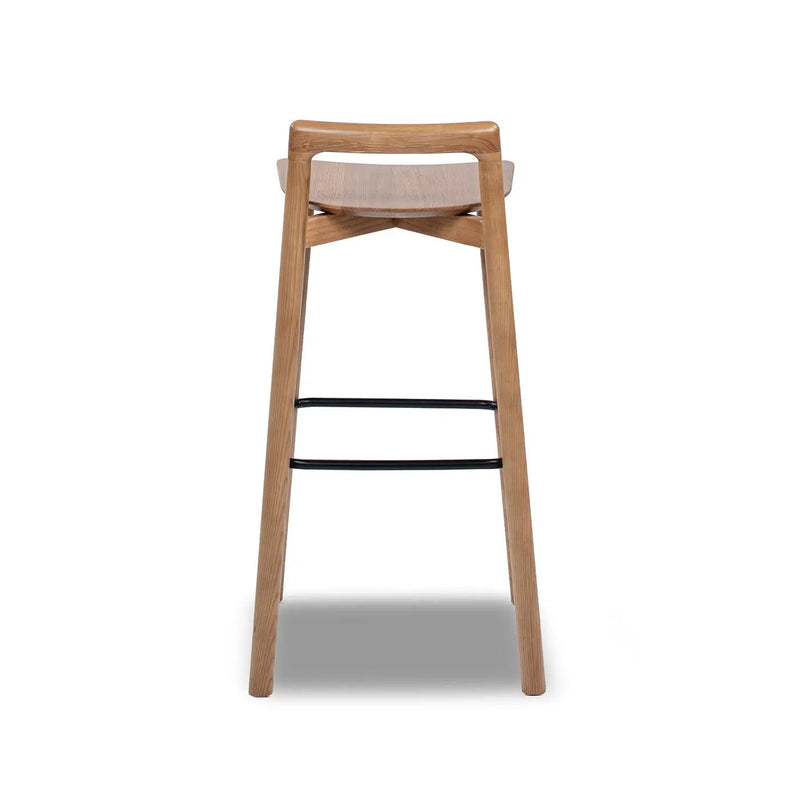 Sven 30" Modern Minimalist Low Back Wood Barstool by HouseOfZazla