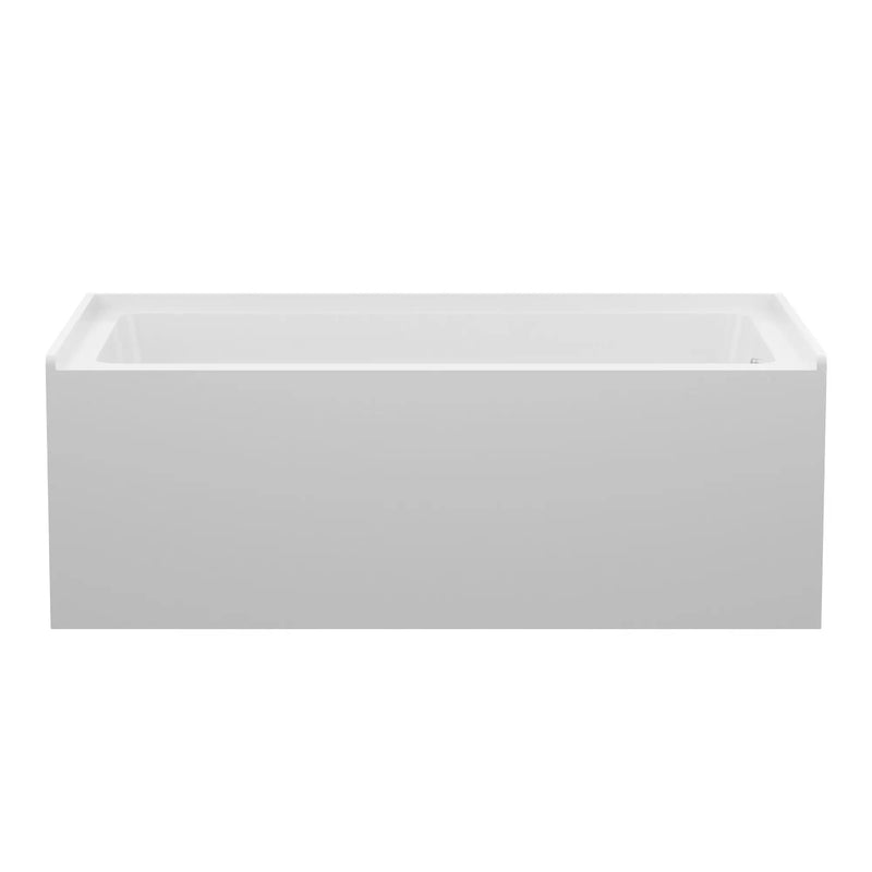 Alcove Soaking Bathtub With Skirt - Back - To - Wall Design - Glossy White by HouseOfZazla