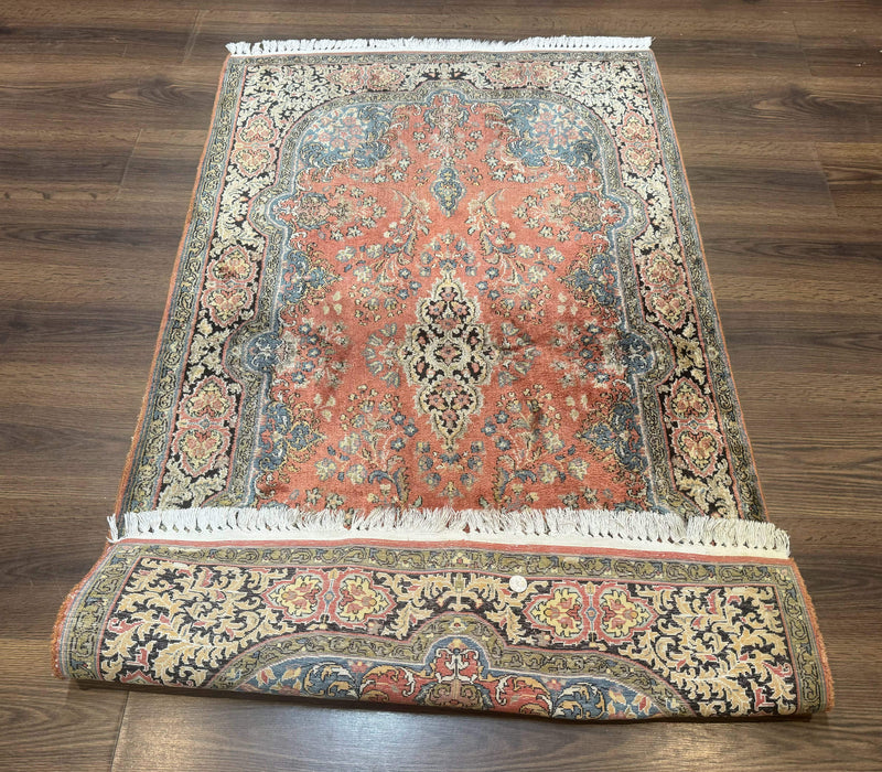 Indian Kashmiri Silk Rug 3x5, Fine 260 KPSI, Hand Knotted by Jewel Rugs