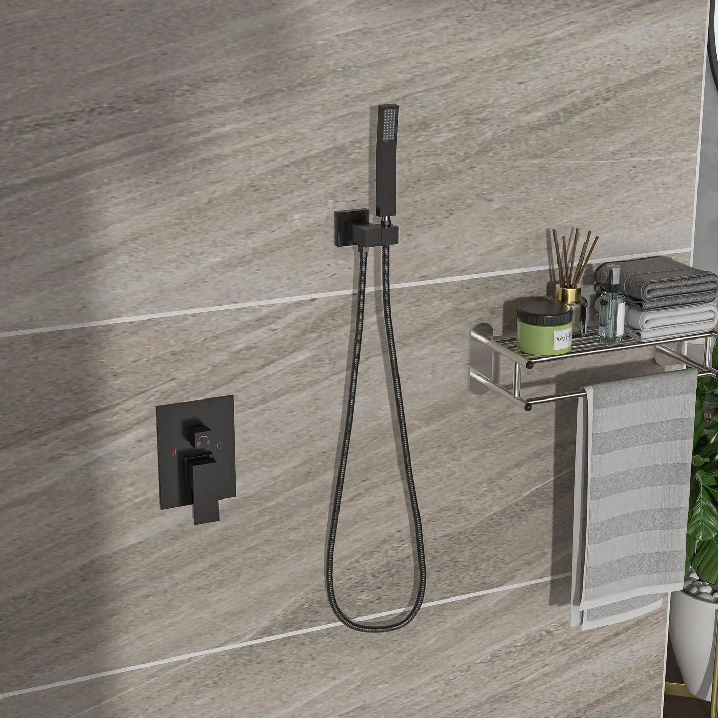 Dual Shower Head 10" Wall Mounted Square Shower System by HouseOfZazla