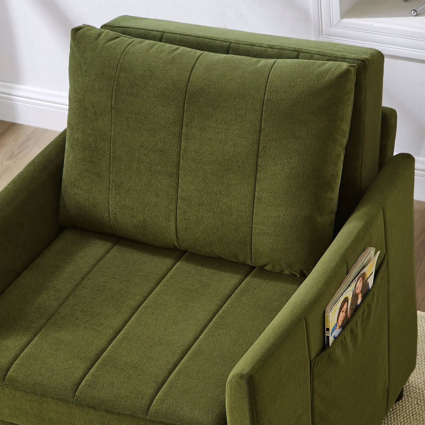 Upholstered Convertible Sleeper Sofa With 5 Position Backrest, Side Pockets, Storage by HouseOfZazla
