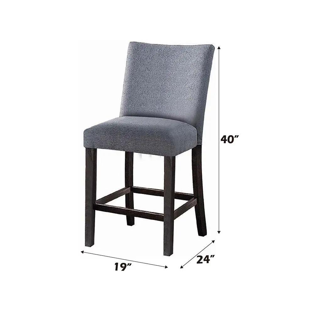 Yelena - Counter Height Chair (Set of 2) - Fabric & Weathered Espresso by Unique Piece Furniture