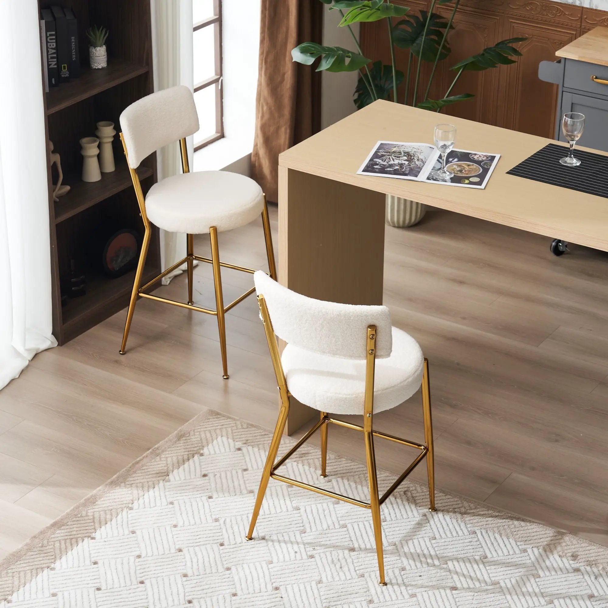 Modern Teddy Fabric Upholstered Bar Stools by HouseOfZazla
