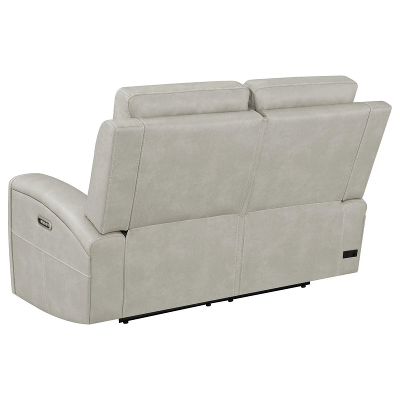 Brickston Triple Power Reclining Loveseat Grey by Unique Piece Furniture