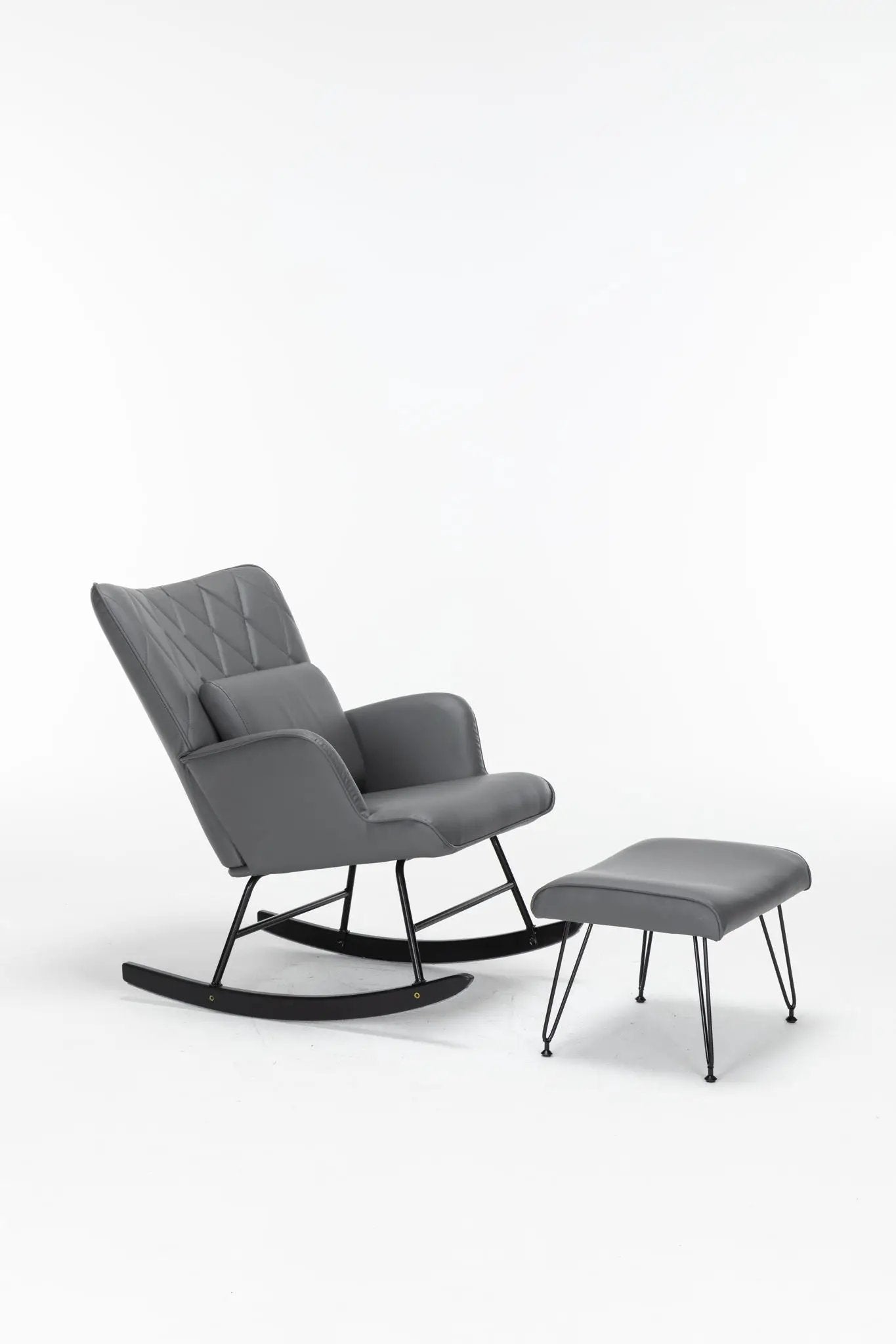 Rocking Accent Chair With Lumbar Pillow And Ottoman by HouseOfZazla