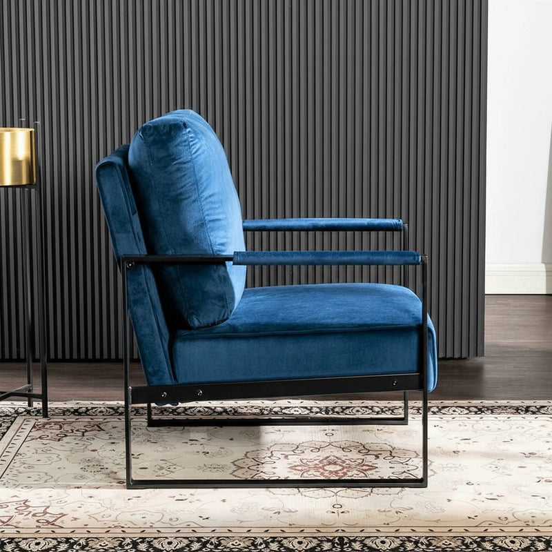Classic Mid Century Modern Accent Chair With Durable Square Metal Frame, Armchair by Unique Piece Furniture