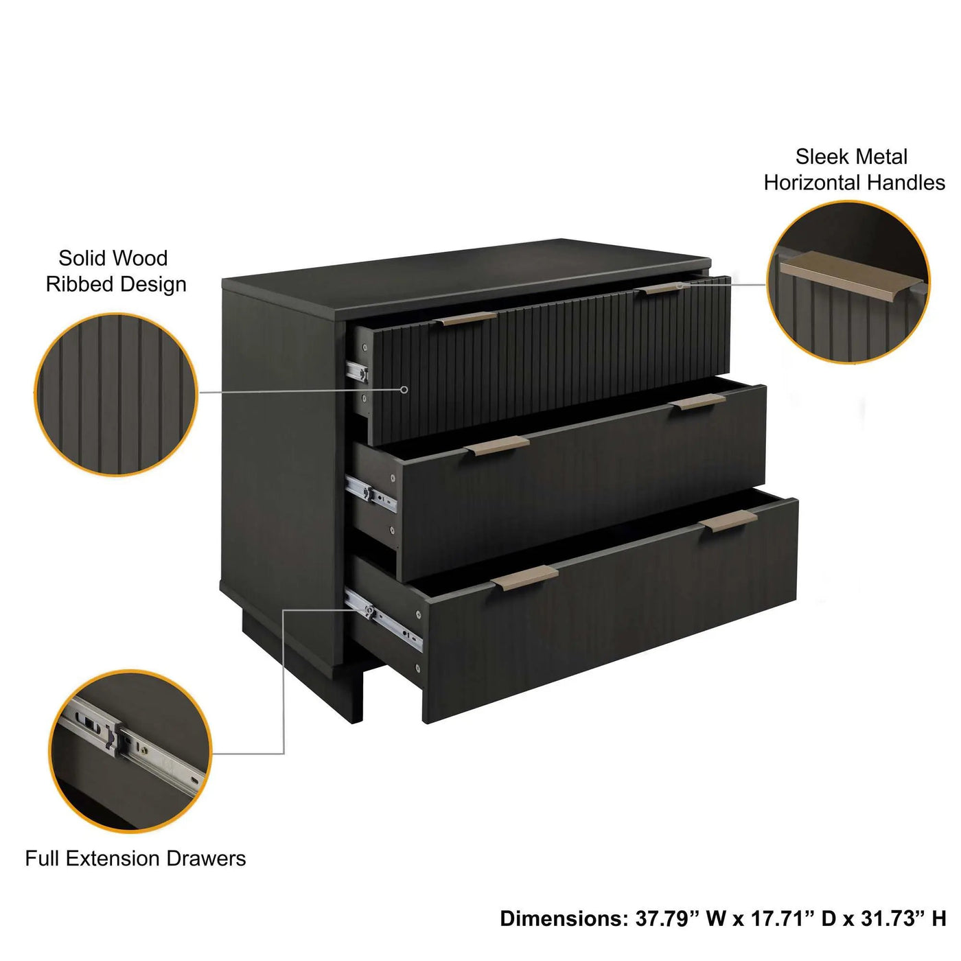 Granville - Dresser With 3 Drawers by HouseOfZazla