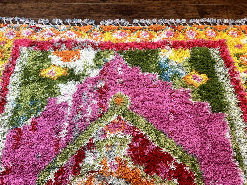 Colorful Shag Rug 8x10, Fuchsia and Multicolor by Jewel Rugs