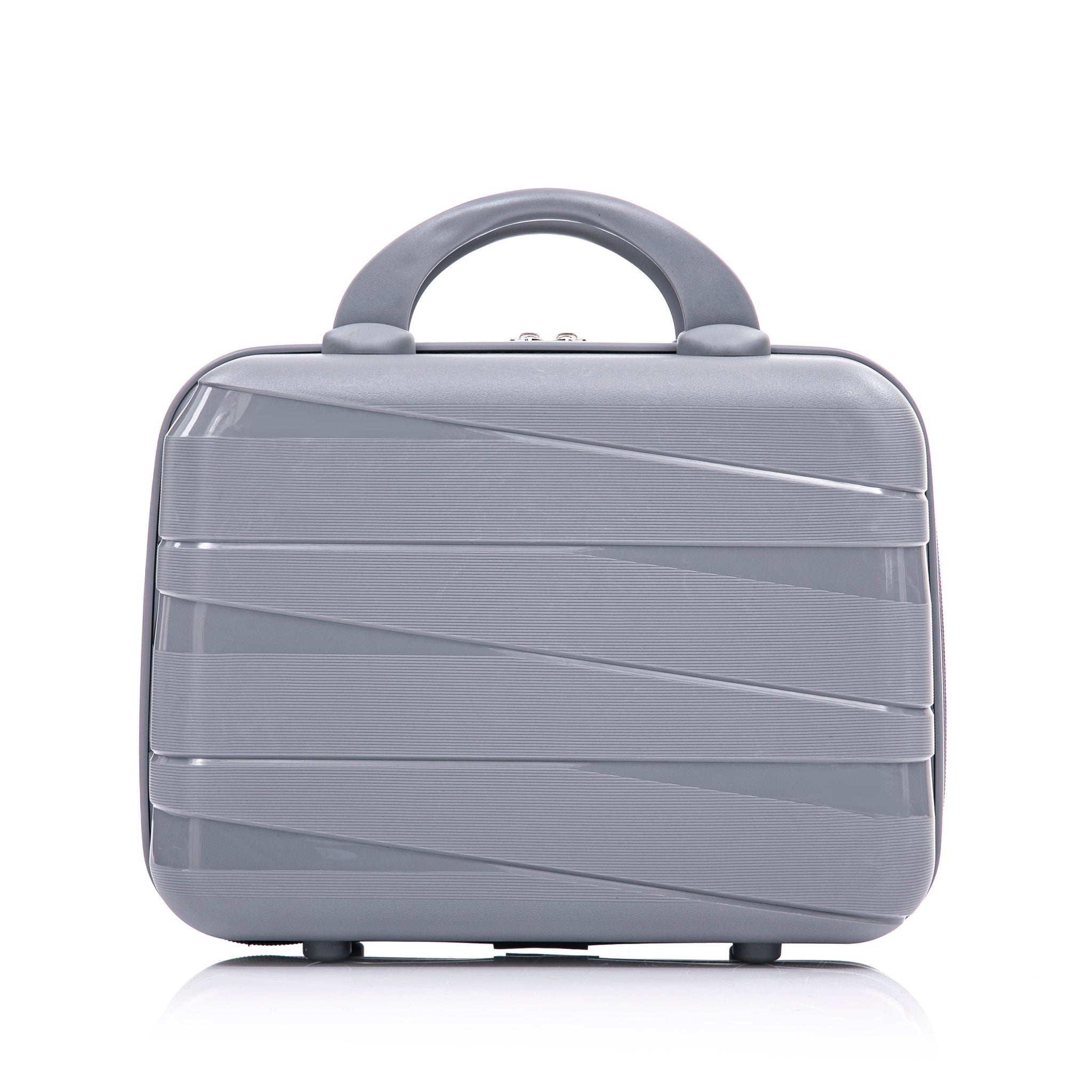 4-Piece PP Spinner Wheel Luggage Set with Cosmetic Case, Light Gray by HouseOfZazla