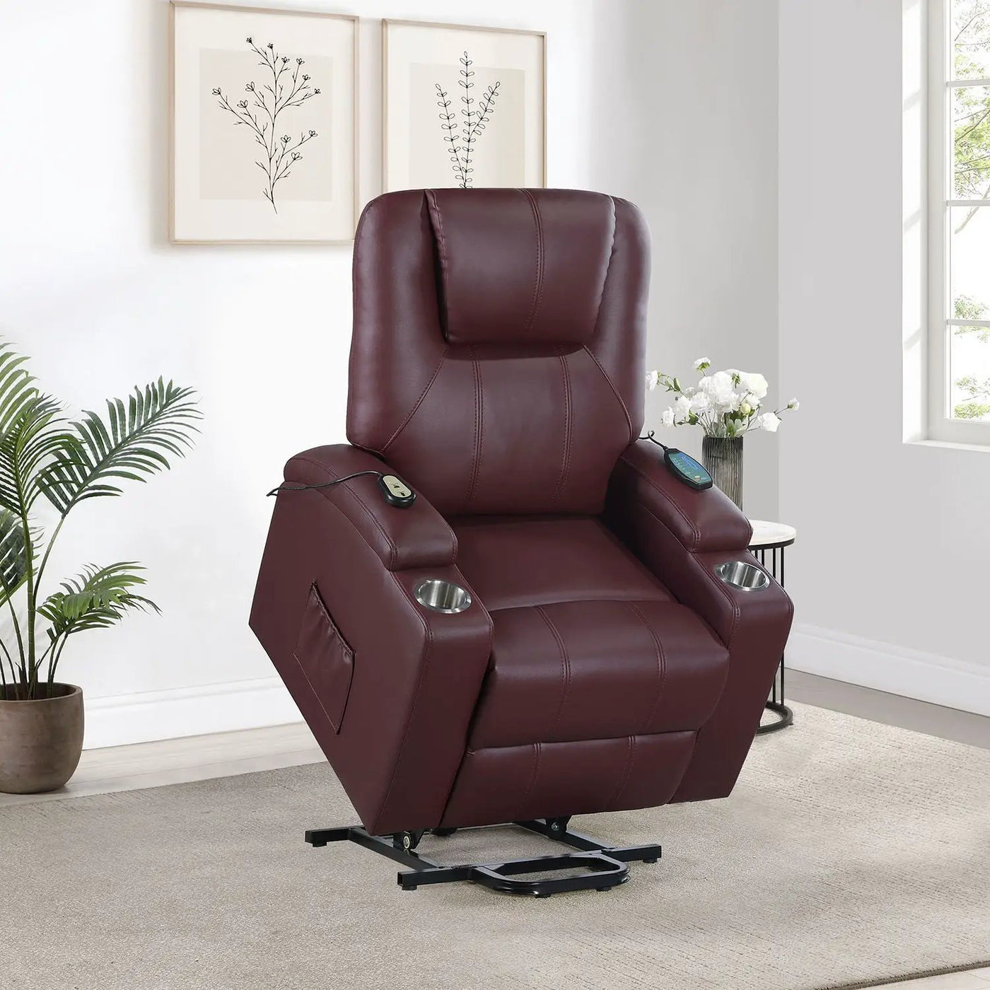 Macklin - Power Lift Massage Recliner With Heat And Dual Cupholders by HouseOfZazla