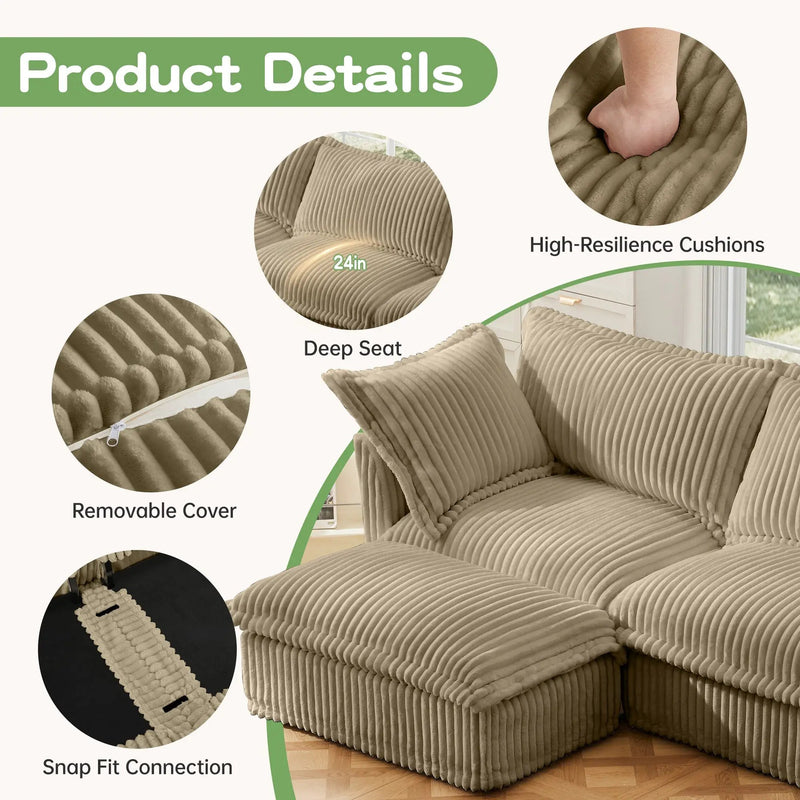 Modern 3 Seater Slipcovered Sofa with Suppleness Armrests by HouseOfZazla