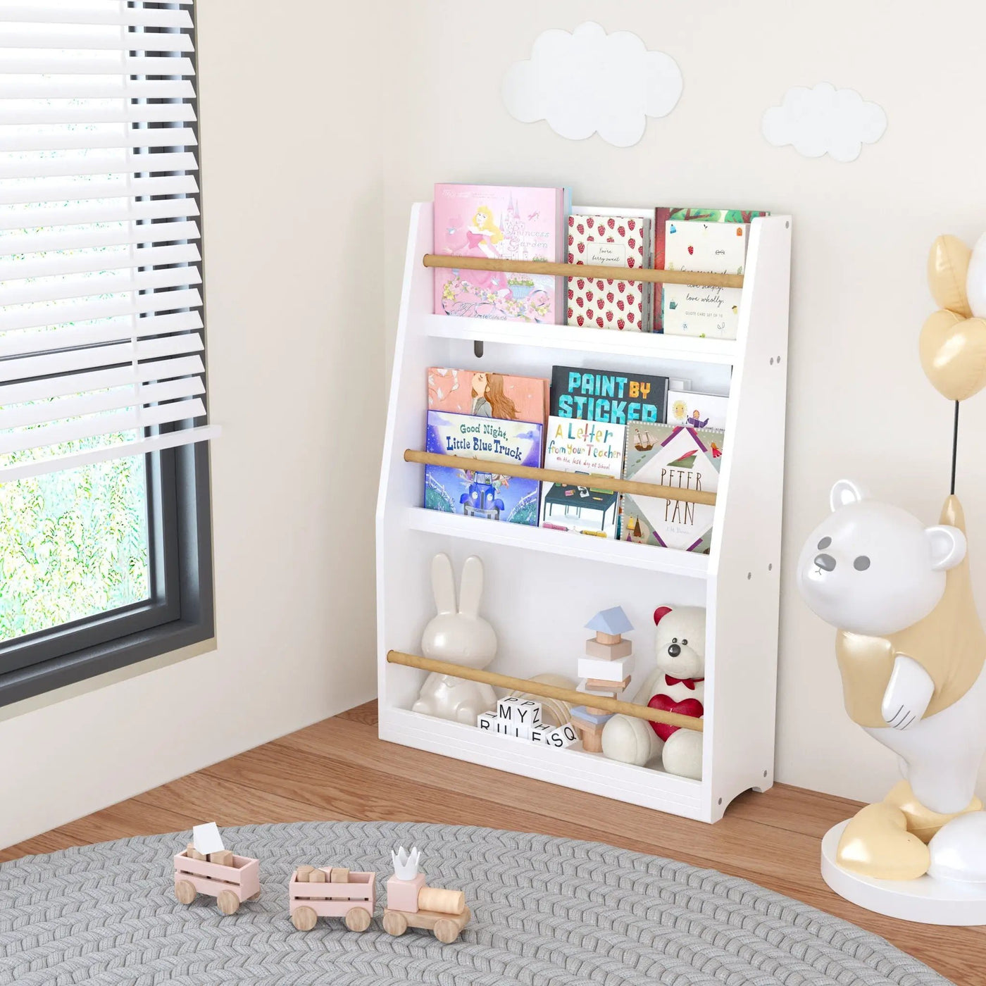 3 Tier Book Shelf, Compact Storage For Bedrooms by HouseOfZazla