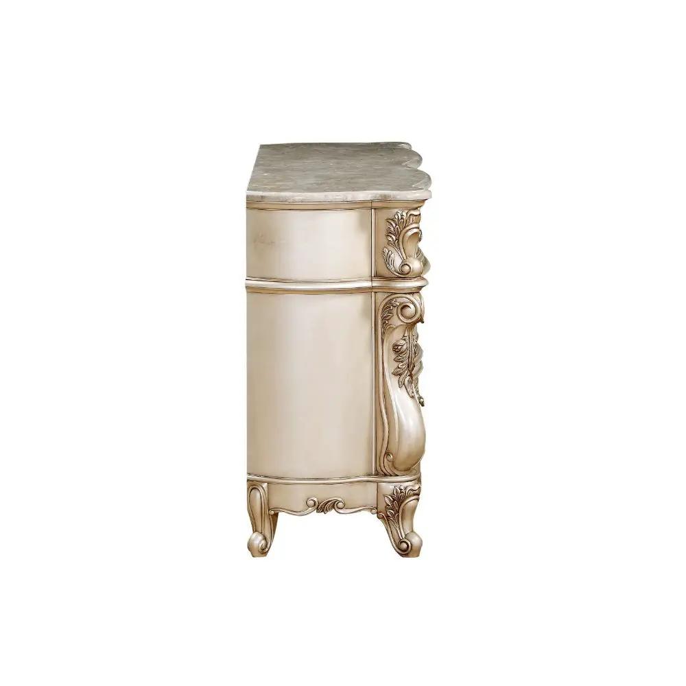 Gorsedd - Dresser With Marble Top - Marble Top & Golden Ivory by Unique Piece Furniture